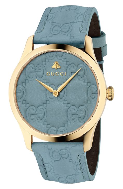 gucci womens watch leather band|Gucci leather watch bands women.